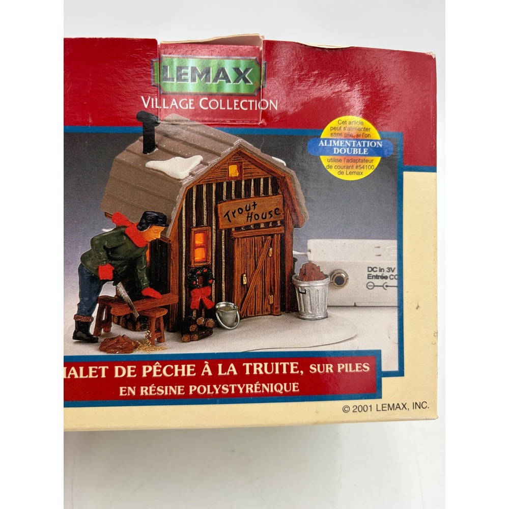 Lemax Christmas Village Trout House 14668 2001 Holiday Decor Fisherman Cabin